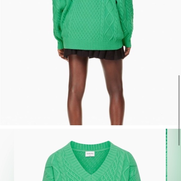 Aritzia / Sunday Best/ V-neck cable-knit/wool sweater/  Host Pick 🧶 brand new - Picture 7 of 11